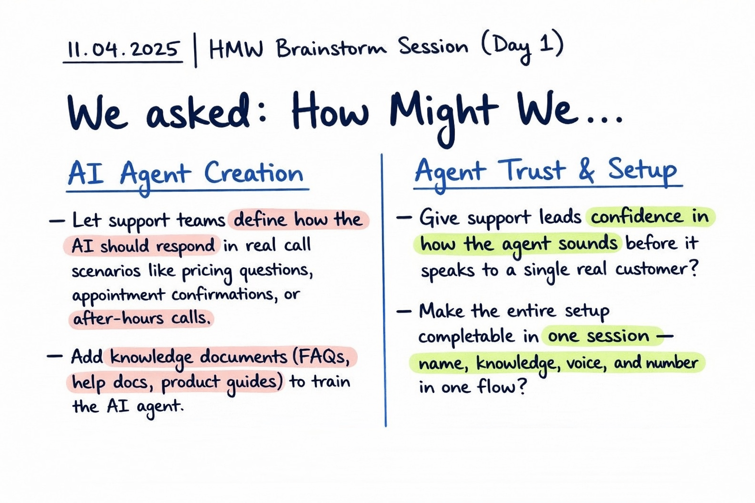 Brainstorming and Scoping